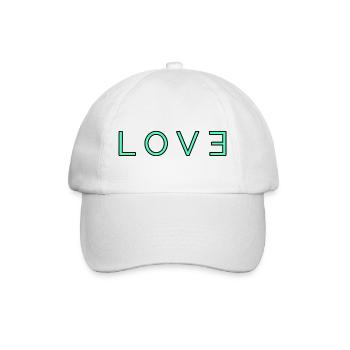 Love Logo Türkis - Baseballkappe - Weiß/Weiß - Vorne