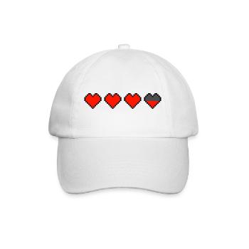 Retro 8-Bit Health Bar - Baseballkappe - Weiß/Weiß - Vorne