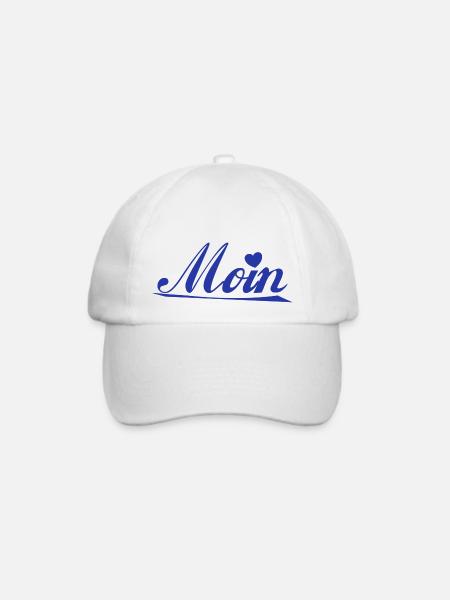 Moin mit Herz - Baseballkappe - Weiß/Weiß