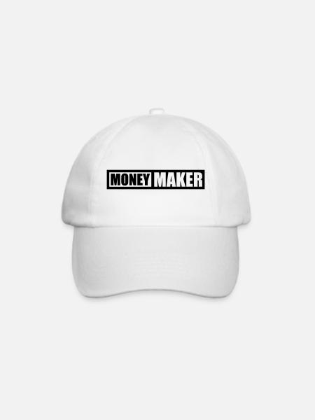 Logo Text Money Maker - Baseballkappe - Weiß/Weiß