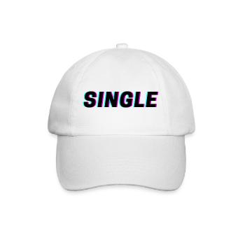 Single - Shirt für alle Singles - Baseballkappe - Weiß/Weiß - Vorne
