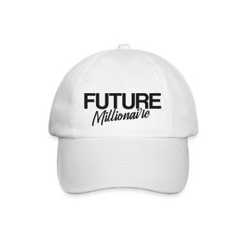 Future millionair, dunkler Aufdruck - Baseballkappe - Weiß/Weiß - Vorne