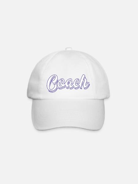 Trainer! Spielzeit! Retro-Textlogo - Baseballkappe - Weiß/Weiß