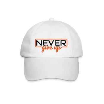 Niemals aufgeben - Baseballkappe - Weiß/Weiß - Vorne