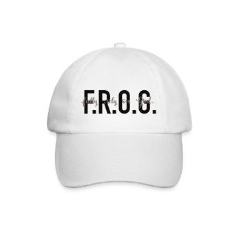 F.R.O.G. - Fully rely on God. - Baseballkappe - Weiß/Weiß - Vorne