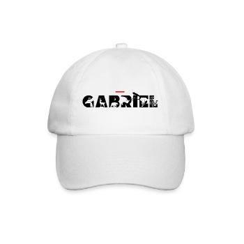 Vorname Gabriel – Tierbuchstaben - Baseballkappe - Weiß/Weiß - Vorne