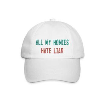 Alle meine Homies hassen Lügner - Baseballkappe - Weiß/Weiß - Vorne