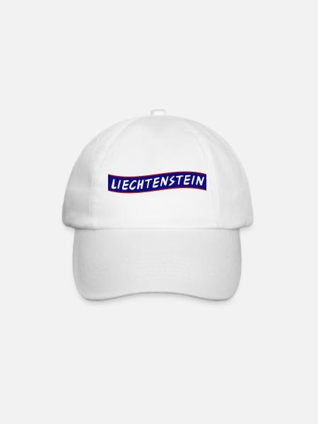 Liechtenstein Schriftzug Flagge Vektorgrafik - Baseballkappe - Weiß/Weiß