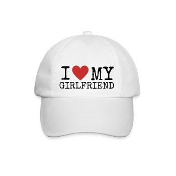 Ich liebe meine Freundin - Baseballkappe - Weiß/Weiß - Vorne