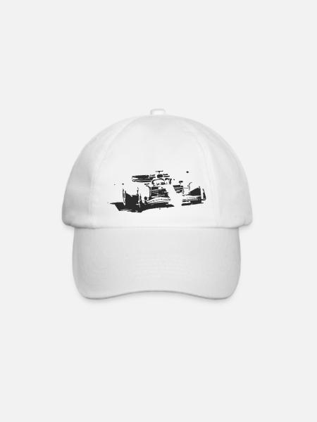 Rennwagen - Baseballkappe - Weiß/Weiß