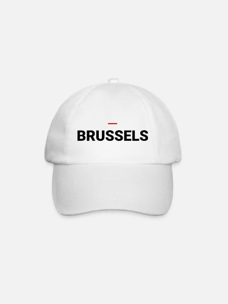Brüssel – Typografie Belgien - Baseballkappe - Weiß/Weiß