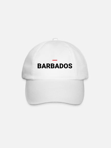 Barbados – Barbados-Typografie - Baseballkappe - Weiß/Weiß