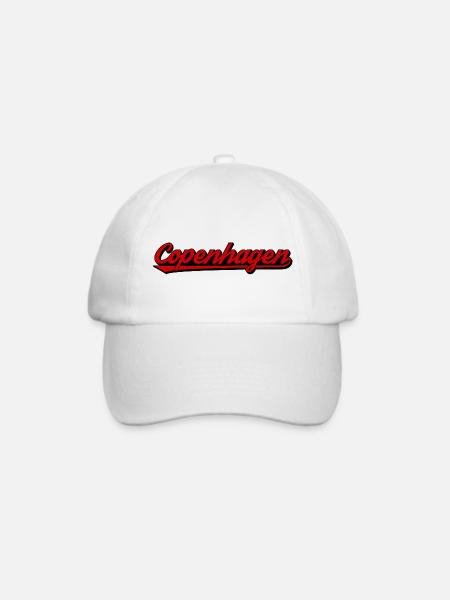 Copenhagen Schriftzug Retrorot - Baseballkappe - Weiß/Weiß