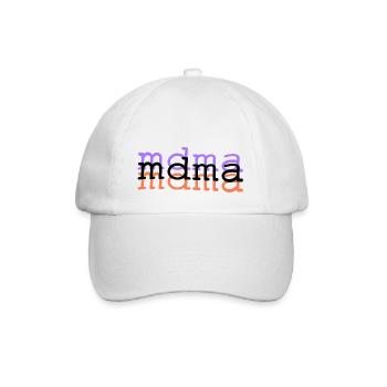 MDMA Druf & Drauf Designs MDMA Clothing - Baseballkappe - Weiß/Weiß - Vorne