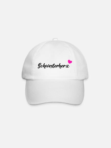 Schwesterherz Geschenk Black - Baseballkappe - Weiß/Weiß