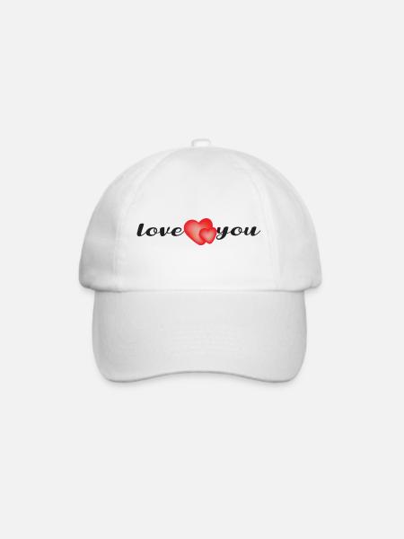 Love You - Baseballkappe - Weiß/Weiß