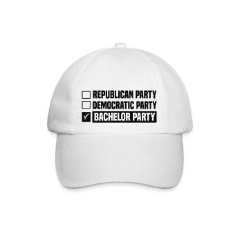 REPUBLIKANISCHE PARTEI DEMOKRATISCHE PARTEI JUNGGESELLENPARTY - Baseballkappe - Weiß/Weiß - Vorne