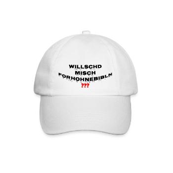 Willschd misch forhohnebibln? - Baseballkappe - Weiß/Weiß - Vorne