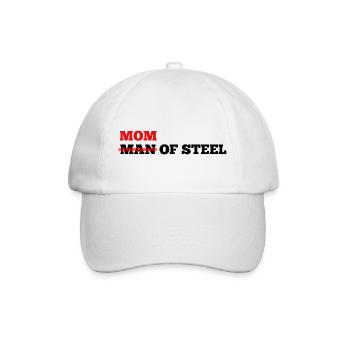 Mama aus Stahl, nicht Mann aus Stahl für Super-Mütter - Baseballkappe - Weiß/Weiß - Vorne