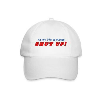 SHUT UP - Baseballkappe - Weiß/Weiß - Vorne
