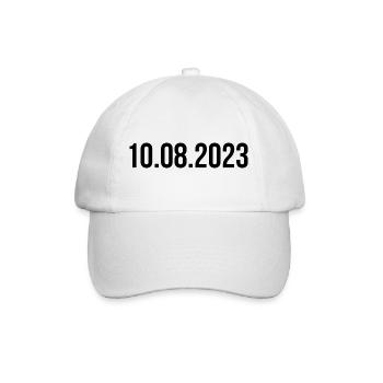 10.08.2023 Datum - Baseballkappe - Weiß/Weiß - Vorne