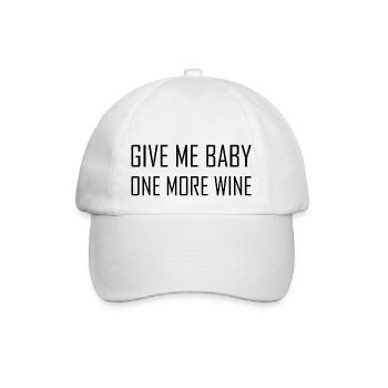 Lustiger Wein Spruch Geschenkidee Party - Baseballkappe - Weiß/Weiß - Vorne