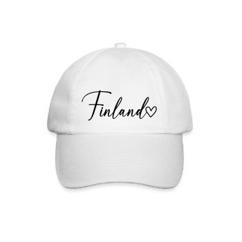Finland Schrift - Baseballkappe - Weiß/Weiß - Vorne