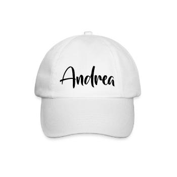 Vorname - Andrea - Baseballkappe - Weiß/Weiß - Vorne