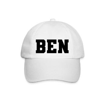 Name - Ben - Baseballkappe - Weiß/Weiß - Vorne