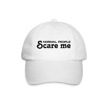 Normale Menschen machen mir Angst - Psych Design - Baseballkappe - Weiß/Weiß - Vorne