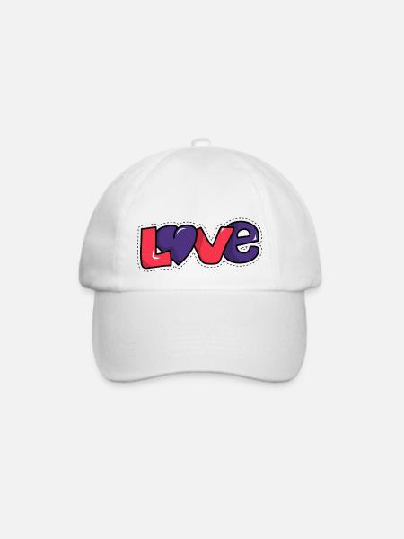 Love - Baseballkappe - Weiß/Weiß