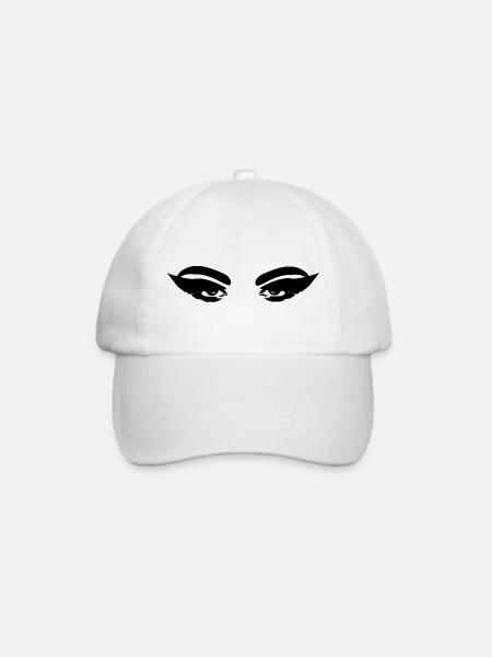 Schwarze Augen - Baseballkappe - Weiß/Weiß