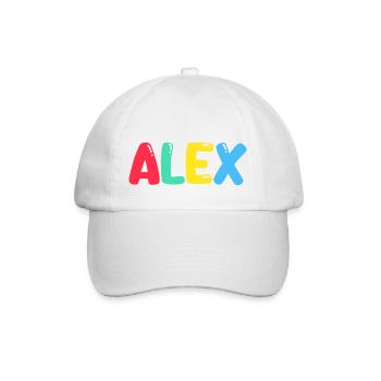 Name - Alex - Baseballkappe - Weiß/Weiß - Vorne