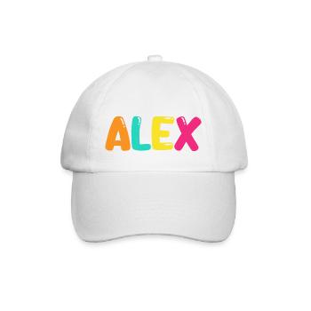 Name - Alex - Baseballkappe - Weiß/Weiß - Vorne