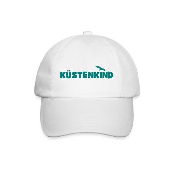 Küstenkind - Küste - Nordsee - Ostsee - Strand - Baseballkappe - Weiß/Weiß - Vorne