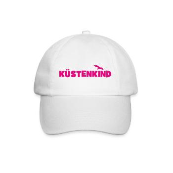 Küstenkind - Küste - Nordsee - Ostsee - Strand - Baseballkappe - Weiß/Weiß - Vorne
