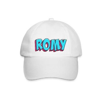 Namen Motiv: Romy - Baseballkappe - Weiß/Weiß - Vorne