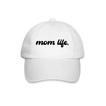 Mom Life Schwarz - Baseballkappe - Weiß/Weiß - Vorne