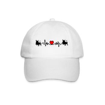 Herzfrequenz Cardio Stier Bulle - Baseballkappe - Weiß/Weiß - Vorne
