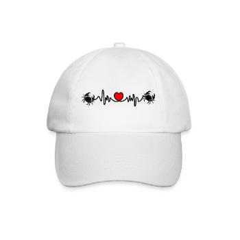 Herzfrequenz Kardio Krebs Krebs - Baseballkappe - Weiß/Weiß - Vorne
