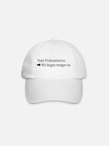 Team Prokrastination - Baseballkappe - Weiß/Weiß