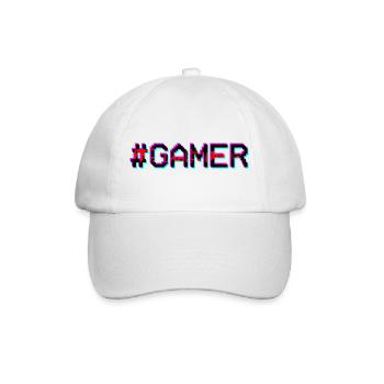 Gamer Neon Glitch - Baseballkappe - Weiß/Weiß - Vorne