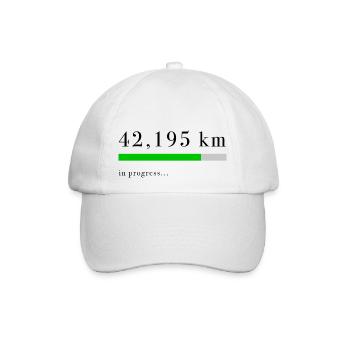 42,195 km in progress - Baseballkappe - Weiß/Weiß - Vorne