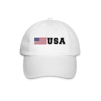 TEAM USA amerikanische Flagge Fahne vor Schrift - Baseballkappe - Weiß/Weiß - Vorne