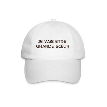 Ich werde eine große Schwester sein - Baseballkappe - Weiß/Weiß - Vorne
