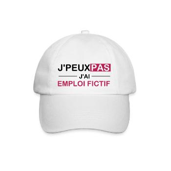 Ich kann nicht, ich habe einen fiktiven Job - Baseballkappe - Weiß/Weiß - Vorne