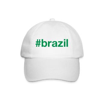 BRAZIL Hashtag Brasilien - Baseballkappe - Weiß/Weiß - Vorne