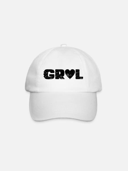 LoveGravel Schwarz - Baseballkappe - Weiß/Weiß