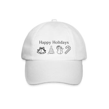 Happy Holidays - Baseballkappe - Weiß/Weiß - Vorne