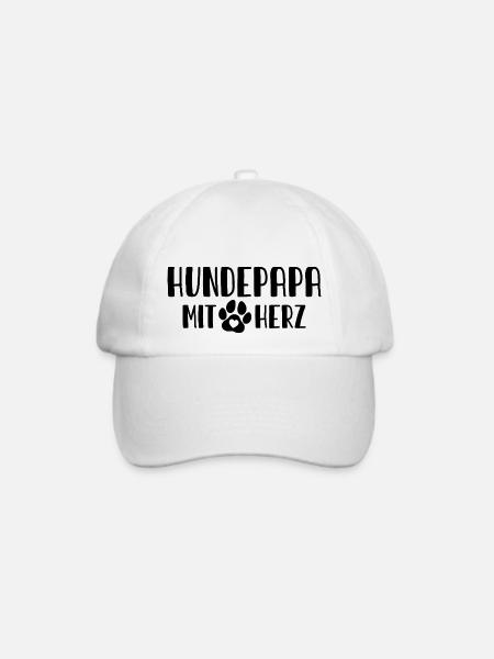 Hundepapa mit Herz - Baseballkappe - Weiß/Weiß